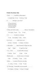 English Worksheet: multiple choice