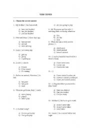English Worksheet: Verb tenses