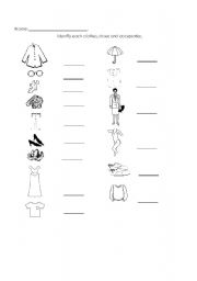 English worksheet: Clothes practice