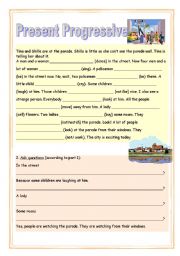 English Worksheet: Present Progressive