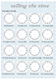 English Worksheet: Telling the time