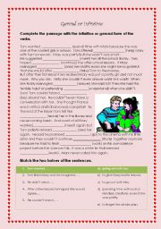 English Worksheet: Gerunds and Infinitives