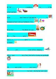 English worksheet: present simple + daily routines part 2 