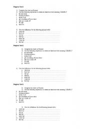 English Worksheet: Vocabulary test