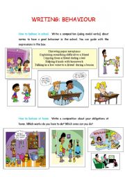 English Worksheet: WRITING: BEHAVIOUR