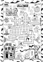 English Worksheet: Halloween crossword