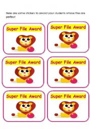 English worksheet: Reward Stickers