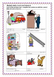 English Worksheet: must or have to (2)