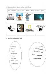 English worksheet: types of films