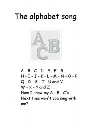 English Worksheet: The alphabet song