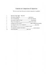 English worksheet: COMPARATIVE ADJECTIVES