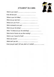 English Worksheet: introducing oneself