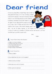 English Worksheet: Reading - Dear friend