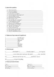 English Worksheet: present simple of to be