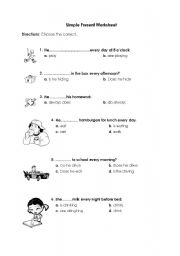 English worksheet: simple presen worksheet