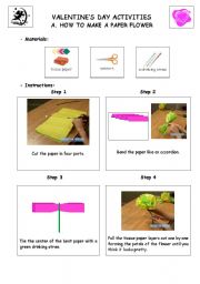 English Worksheet: How to make a paper flower