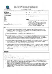 English Worksheet: Lesson plan for Sequence words- Introduction/beginning level