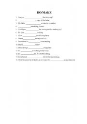 English Worksheet: Do/Make (I)