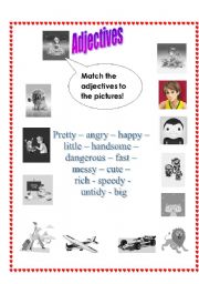 English worksheet: adjectives