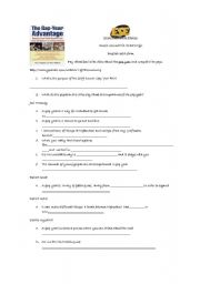 English Worksheet: what is a gap year