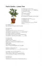 English Worksheet: Lemon Tree Song! Fill the gaps. 