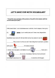 English worksheet: FLYERS VOCABULARY