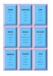 English Worksheet: TABOO GAME FOR YOUNG LEARNERS