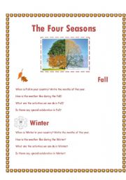 English Worksheet: The four seasons