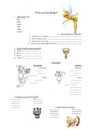 English Worksheet: Test your knowlede