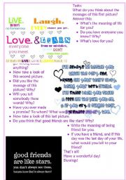 English Worksheet: Think a little! About Life and Friends!