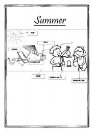 English worksheet: SUMMER VOCABULARY