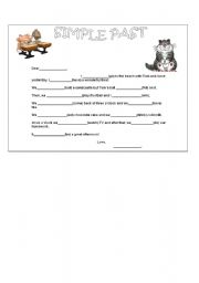 English worksheet: simple past tense verbs