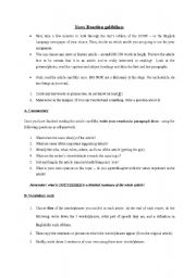 English Worksheet: News Reports Guidelines