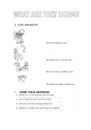 English worksheet: WHAT ARE THEY DOING?