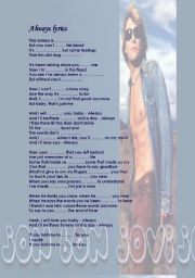 English Worksheet: Always (lyrics)