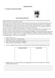 English worksheet: ADAM SANDLERS BIOGRAPHY