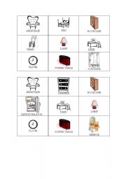 English worksheet: Furniture Bingo