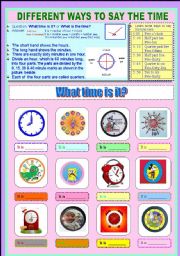 English Worksheet: Different ways to say the time!