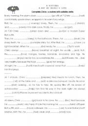 English Worksheet: a daily routine 