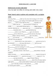 English Worksheet: Henry the  Healthy  daily routine!