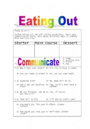 English worksheet: Eating Out