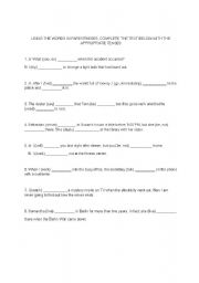 English worksheet: past simple vx past conttinous