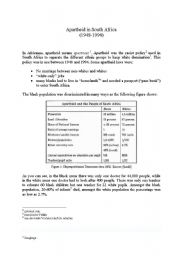 English Worksheet: Apartheid