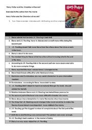 English Worksheet: Harry Potter and the Chaber of Secrets
