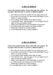 English Worksheet: A slave to fashion