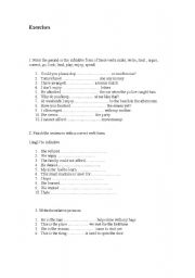 English Worksheet: infinitives and gerunds