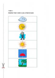 English Worksheet: Weather Flash Cards