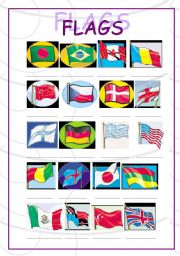 English worksheet: FLAGS