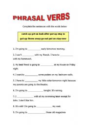 English worksheet: PHRASAL VERBS