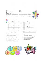 English Worksheet: Math in English